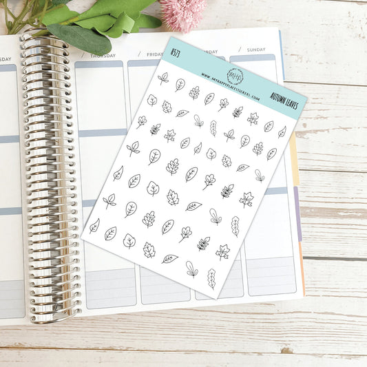 Autumn Leaves Decorative Stickers. Stickers for Planners, Bullet Journals, or Scrapbooking. Gold, Silver & Rose Gold Foil || H573