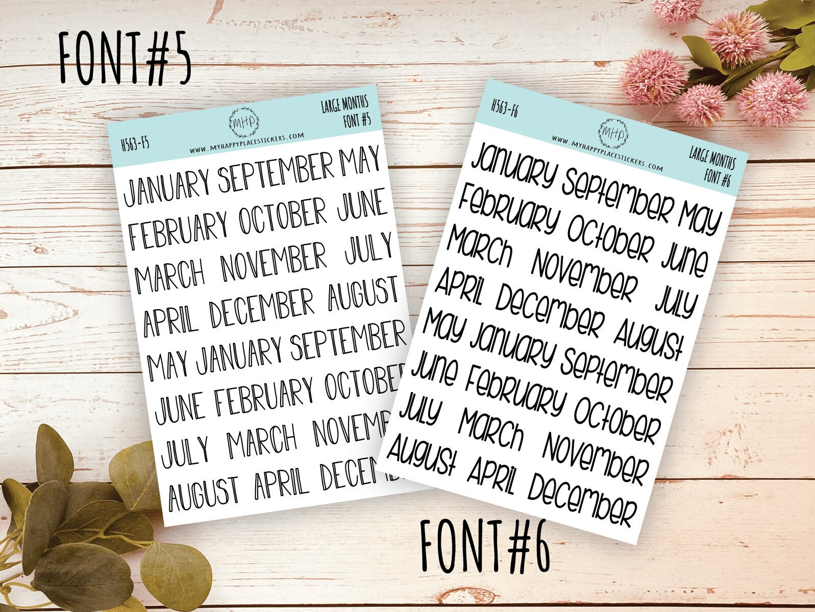 Large Month Stickers || Q112