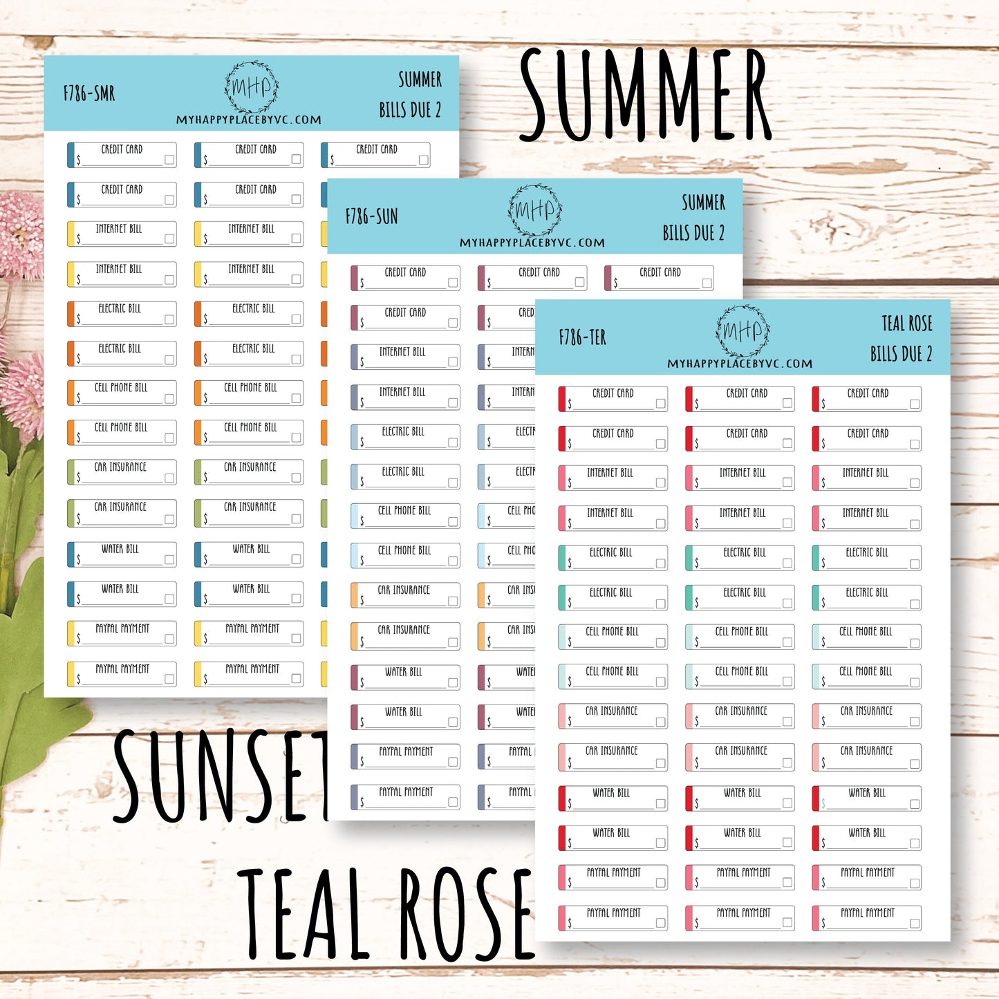 Bills Due 2. Planner Stickers. Payment Due Labels. Organization and Budgeting Stickers || F786