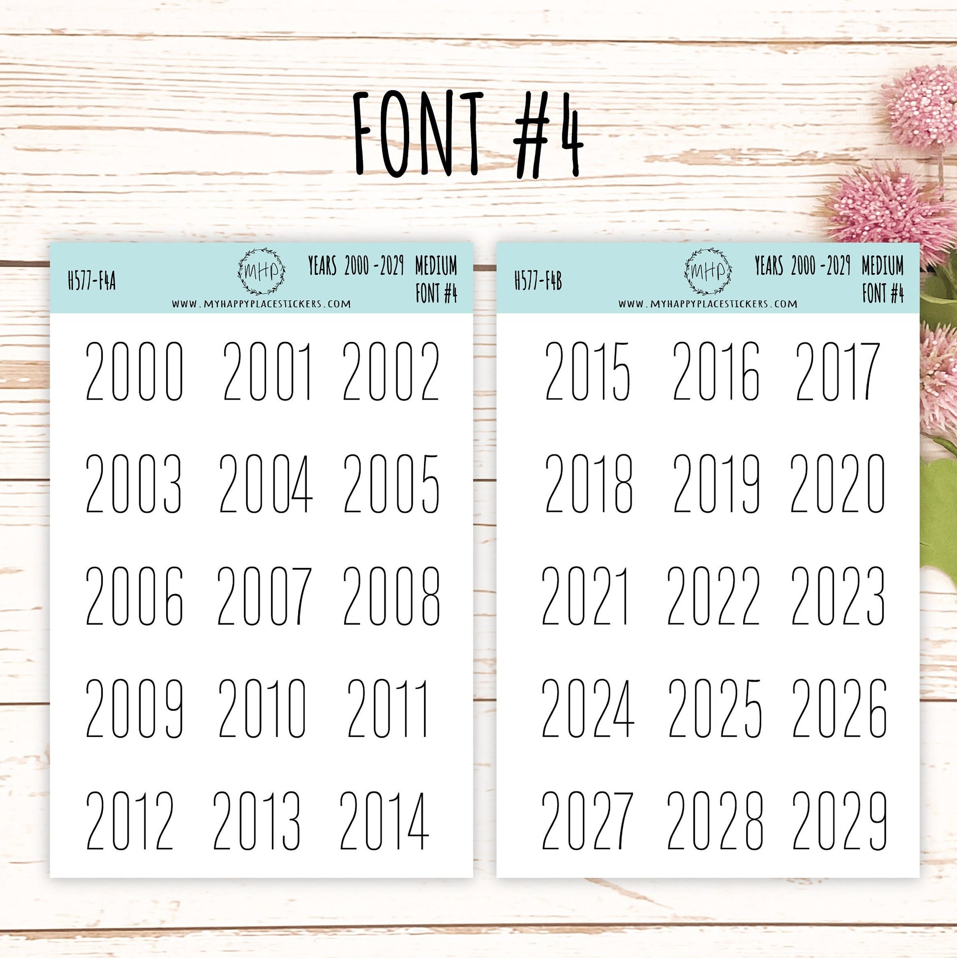 2000 - 2029 Years Stickers Size Medium. Timeline Stickers. Gold, Silver and Rose Gold Foil Stickers || H577