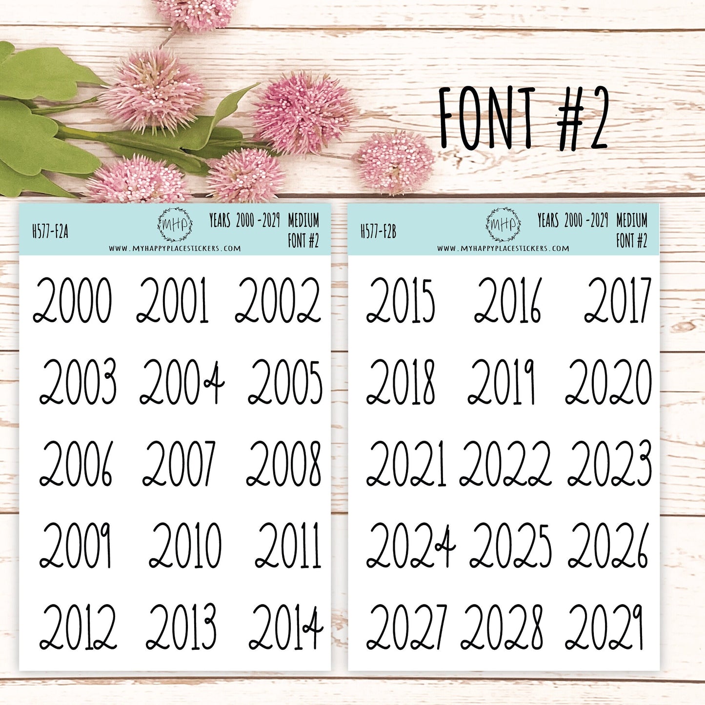 2000 - 2029 Years Stickers Size Medium. Timeline Stickers. Gold, Silver and Rose Gold Foil Stickers || H577