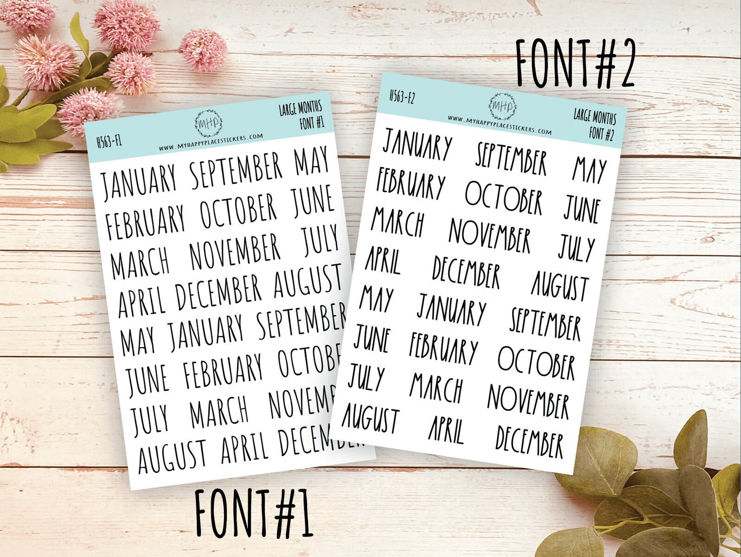 Large Month Stickers || Q112