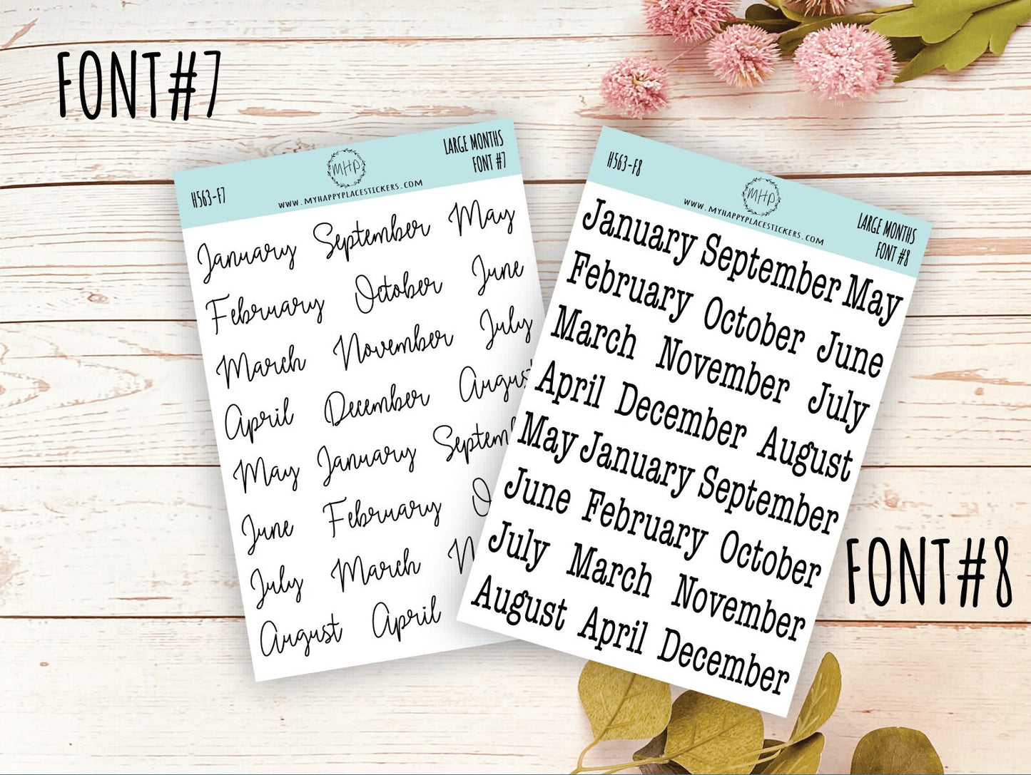 Large Month Stickers || Q112