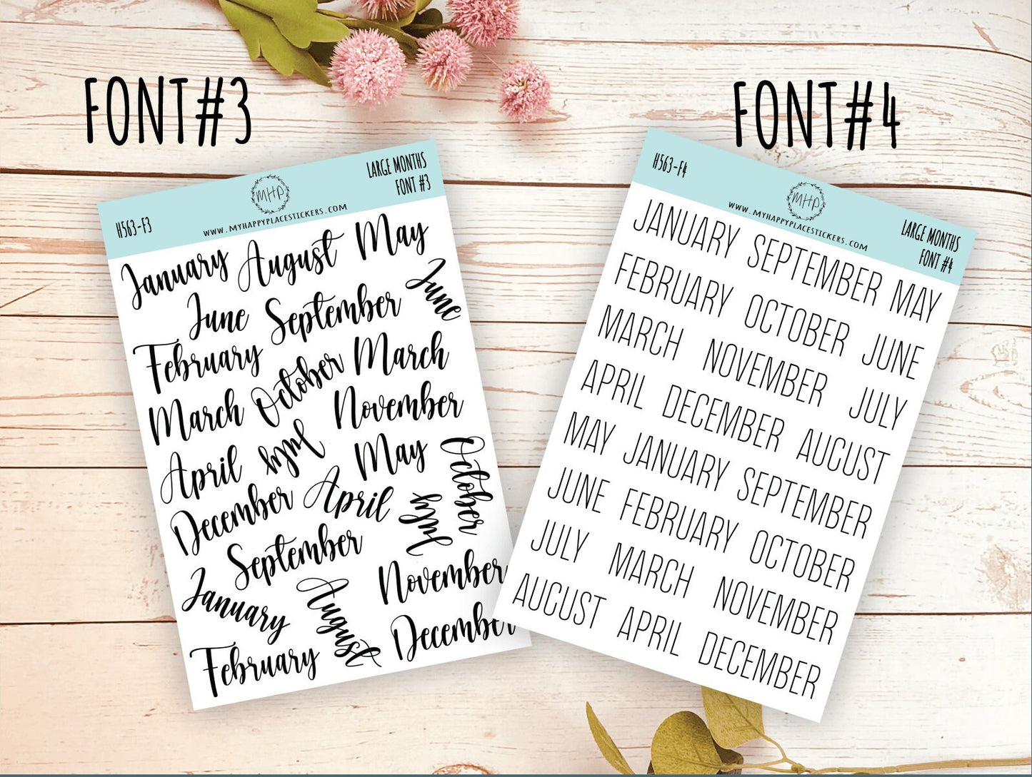 Large Month Stickers || Q112