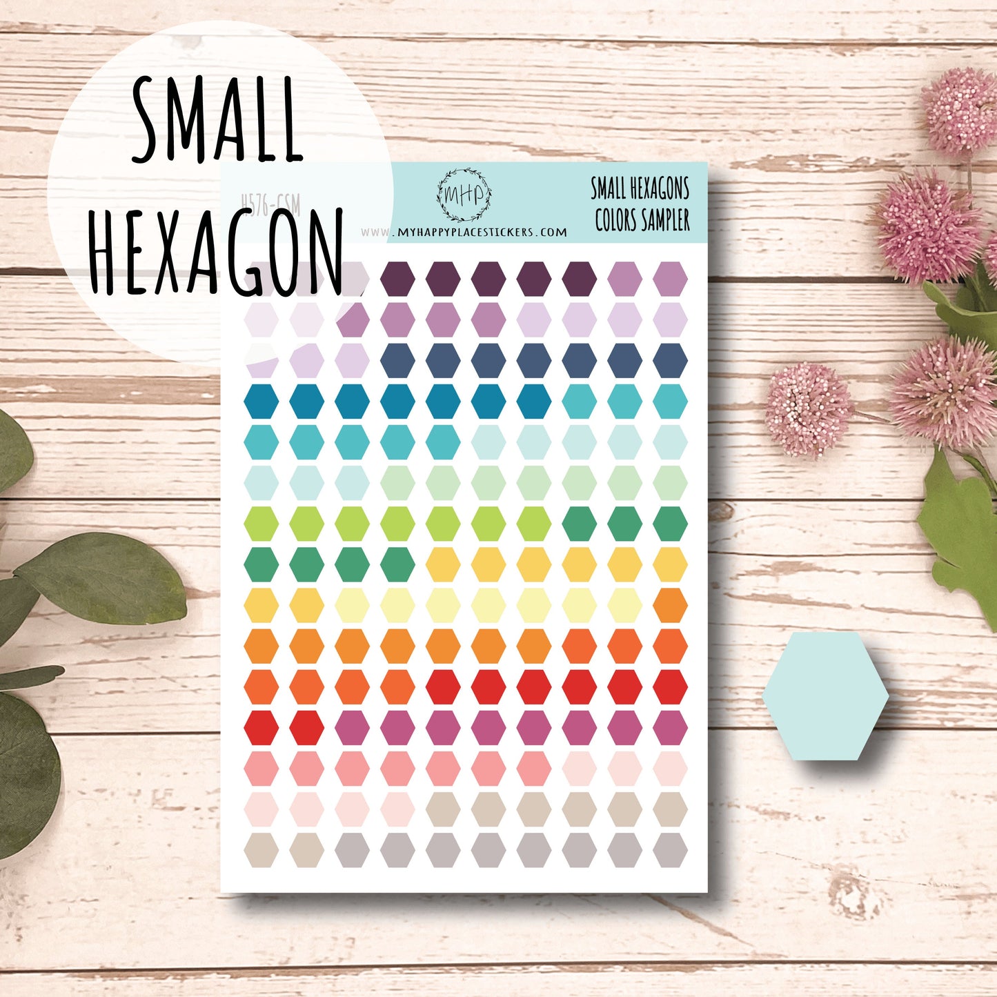 Small Hexagon Planner Stickers. Stickers for Planners, Bullet Journals and Organizers. Bullet Point Stickers || H576
