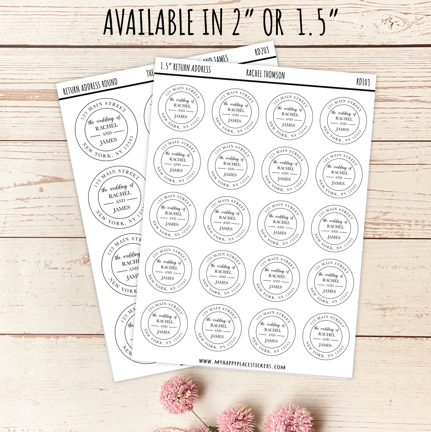 Round Return Address Labels. Personalized Labels. The Wedding of.. labels Transparent Address Labels || RD103 - RD203