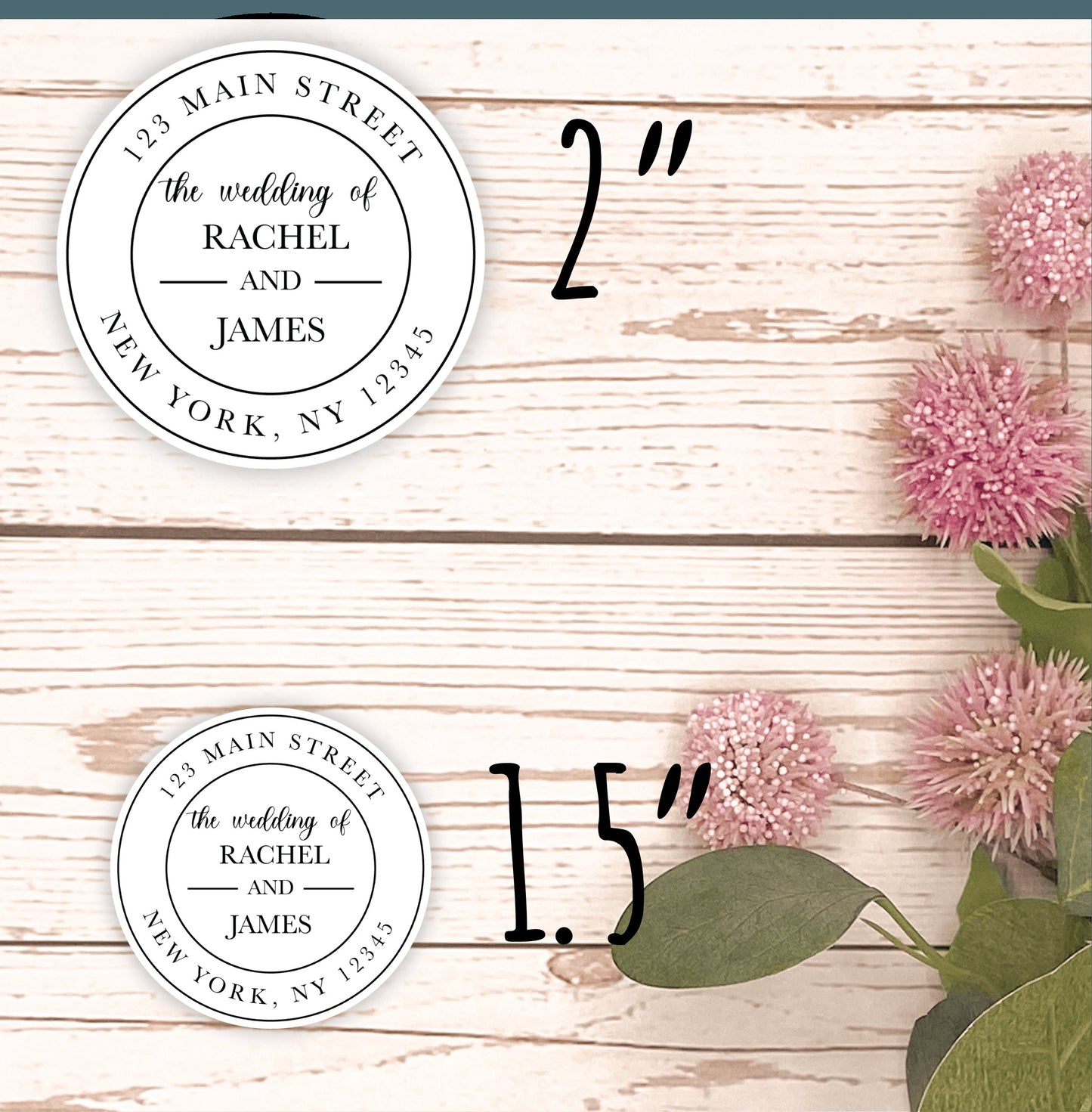 Round Return Address Labels. Personalized Labels. The Wedding of.. labels Transparent Address Labels || RD103 - RD203
