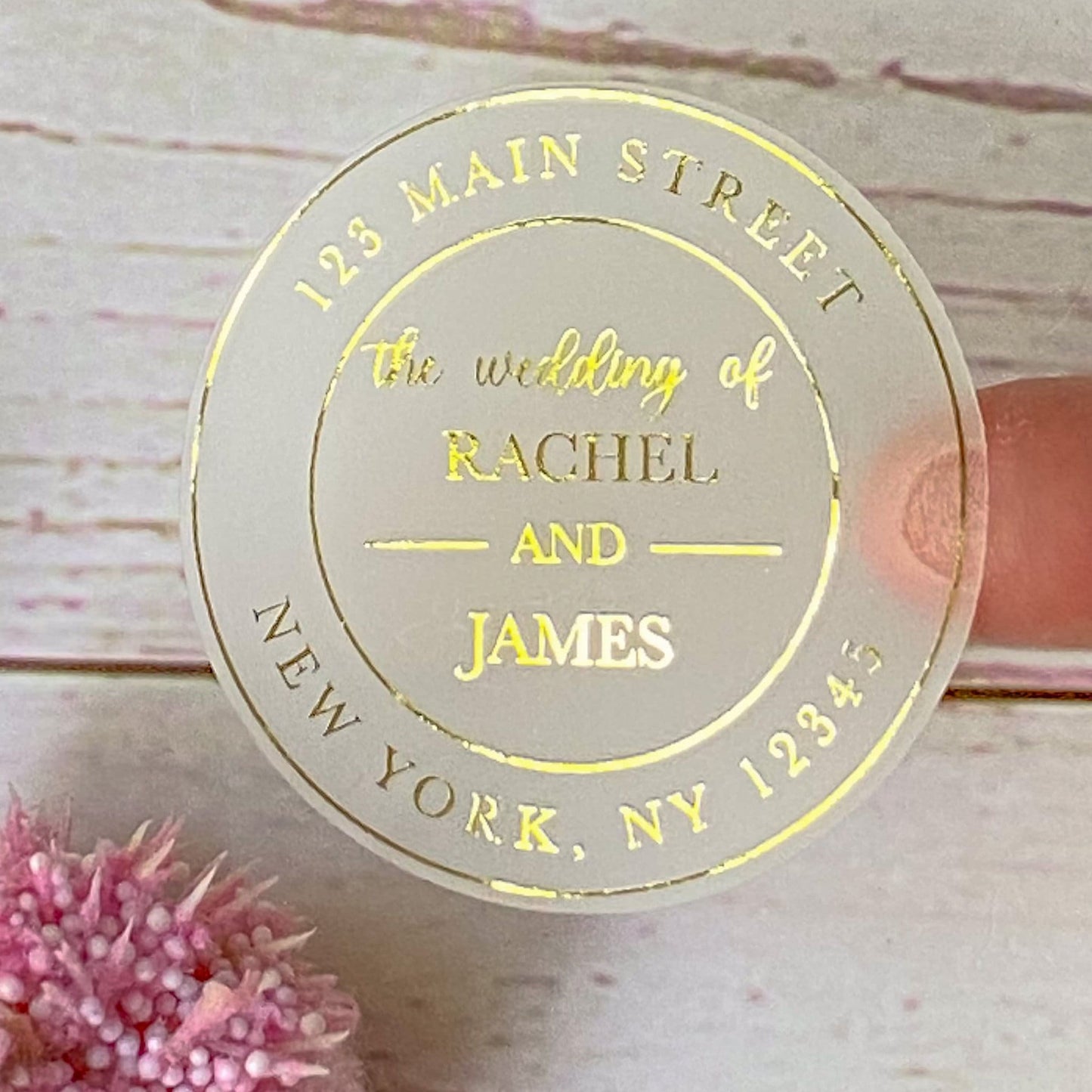 Round Return Address Labels. Personalized Labels. The Wedding of.. labels Transparent Address Labels || RD103 - RD203