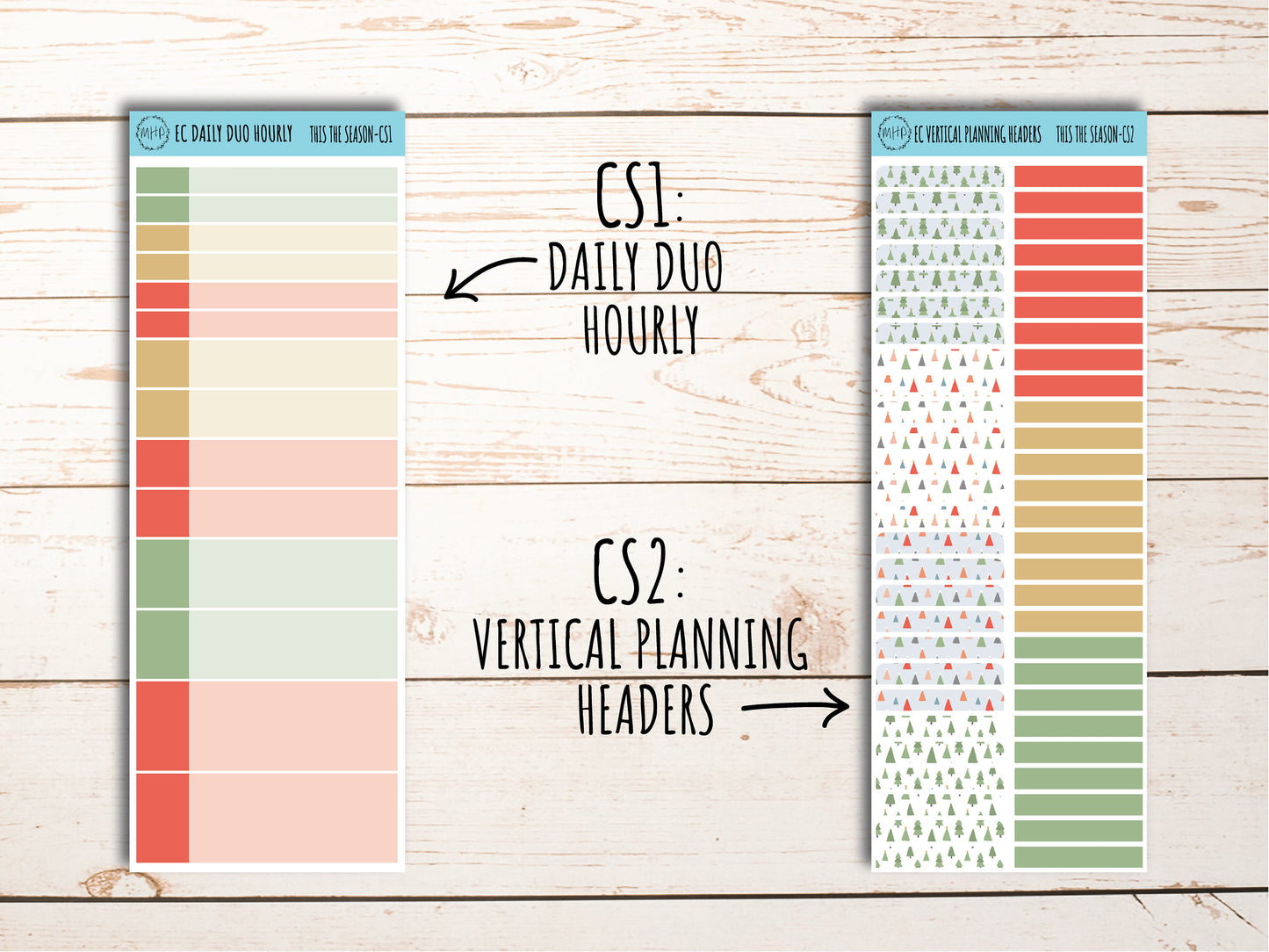 Erin Condren 7x9 Coordinating Planner Sticker Sheets. DECEMBER "Tis the Season". Add-On Sticker Sheets || TS-CS