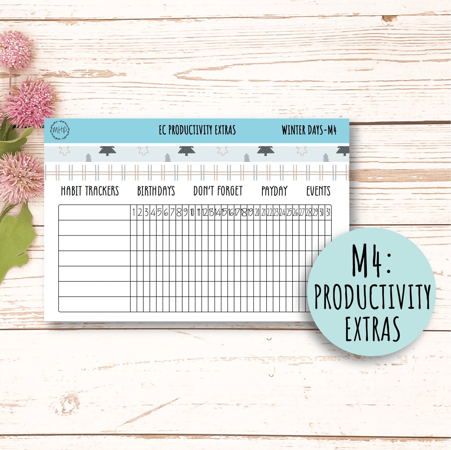 Erin Condren 7x9 Monthly Kit. JANUARY "Winter Days" || WD-M