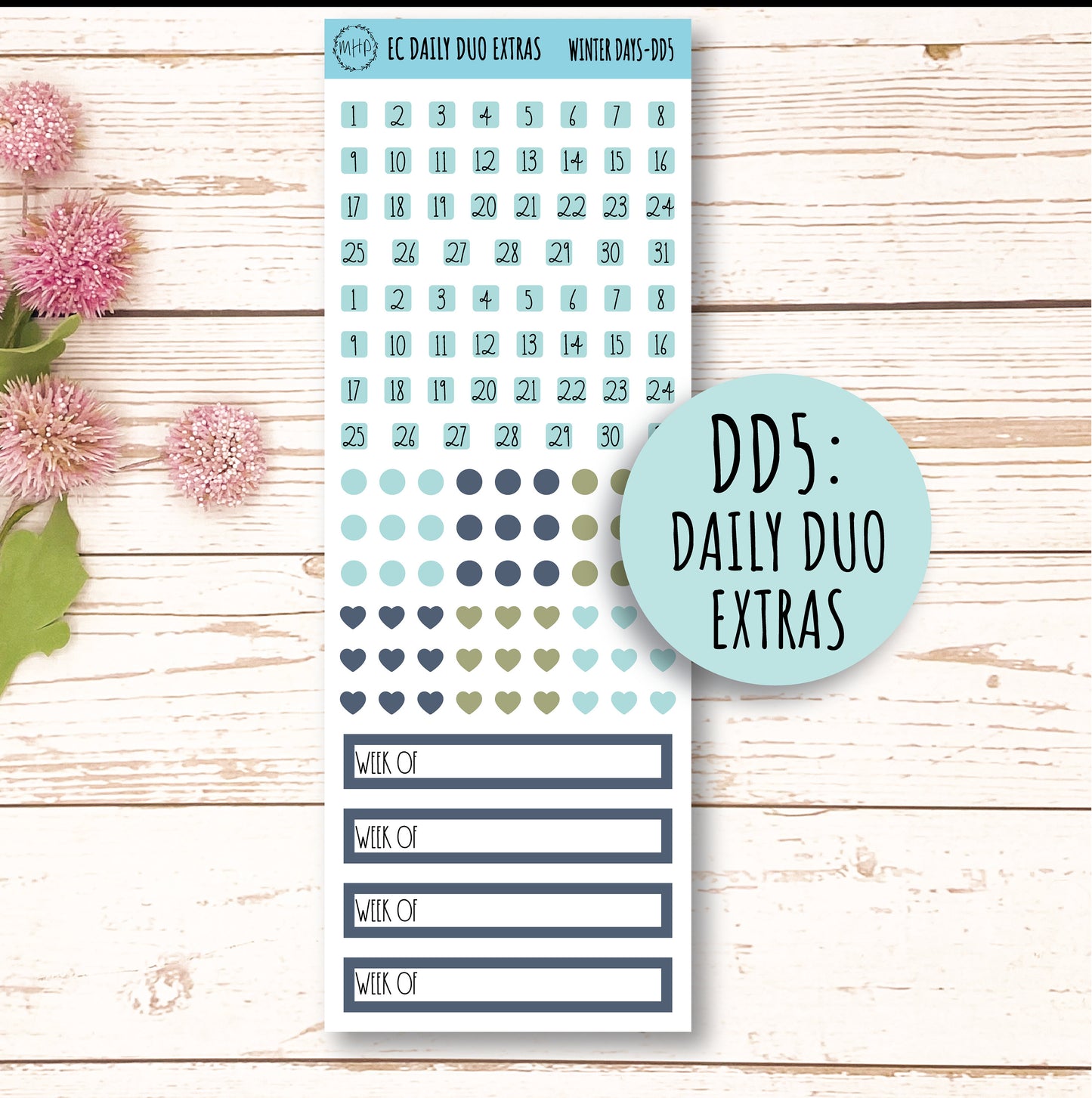 Daily Duo Stickers for 7x9 Erin Condren Planners. JANUARY "Snow Day" ||SD-DD