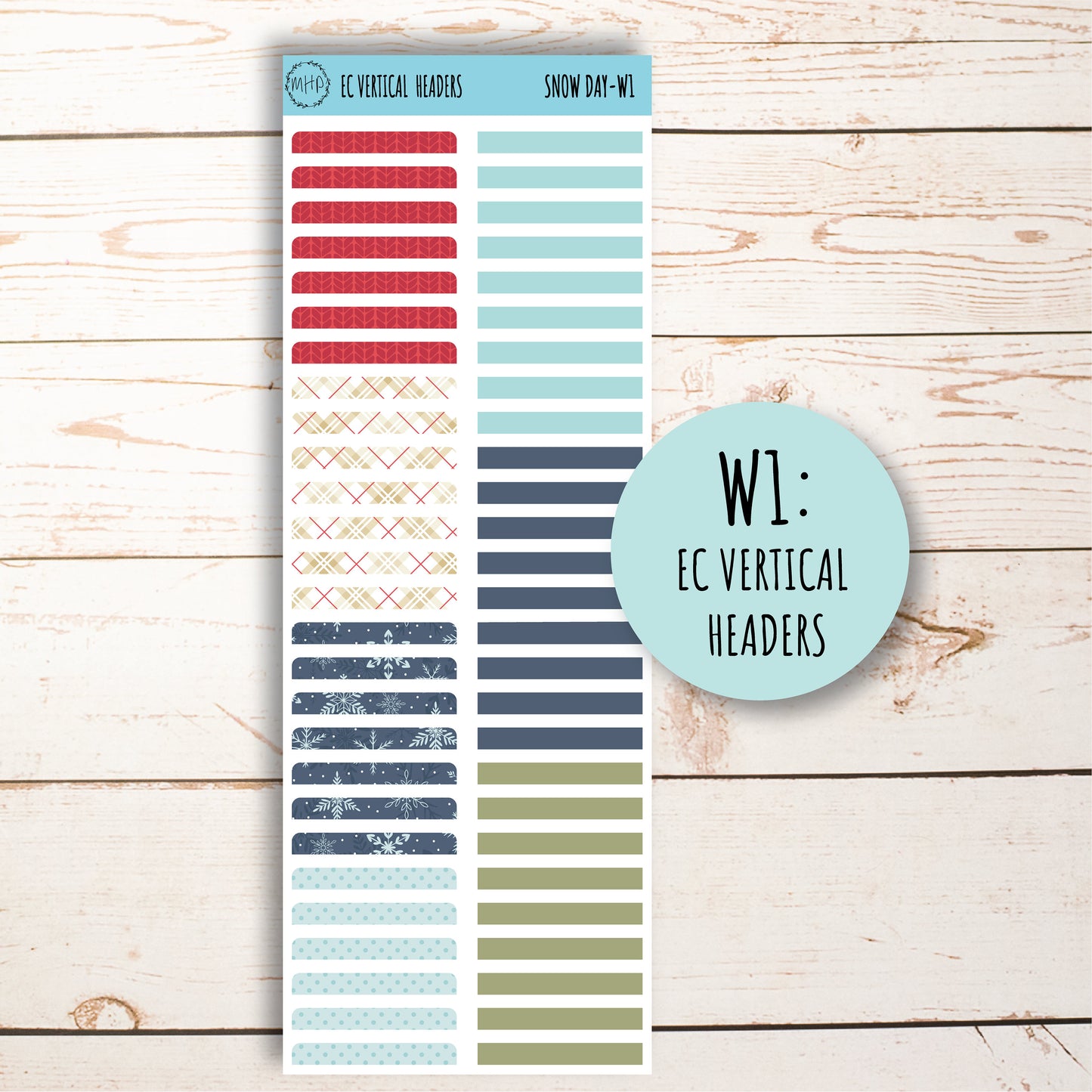 Erin Condren 7x9 Weekly Planning Kit. Planner Stickers JANUARY "Snow Day" || SD-W