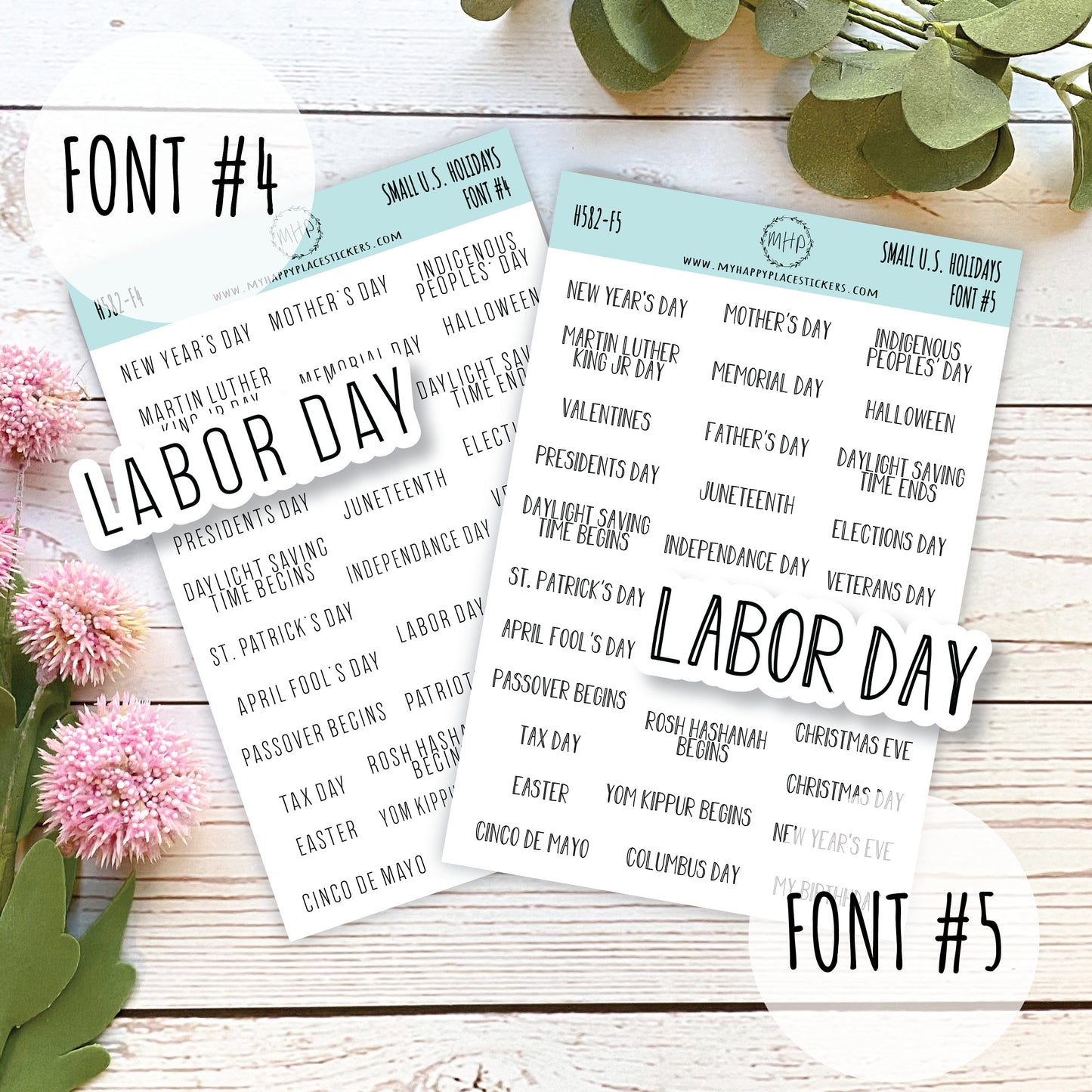 Small U.S. Holidays, Planner Stickers for Bullet Journals. Sticker for Teacher Planners and Homeschool Planner || H582