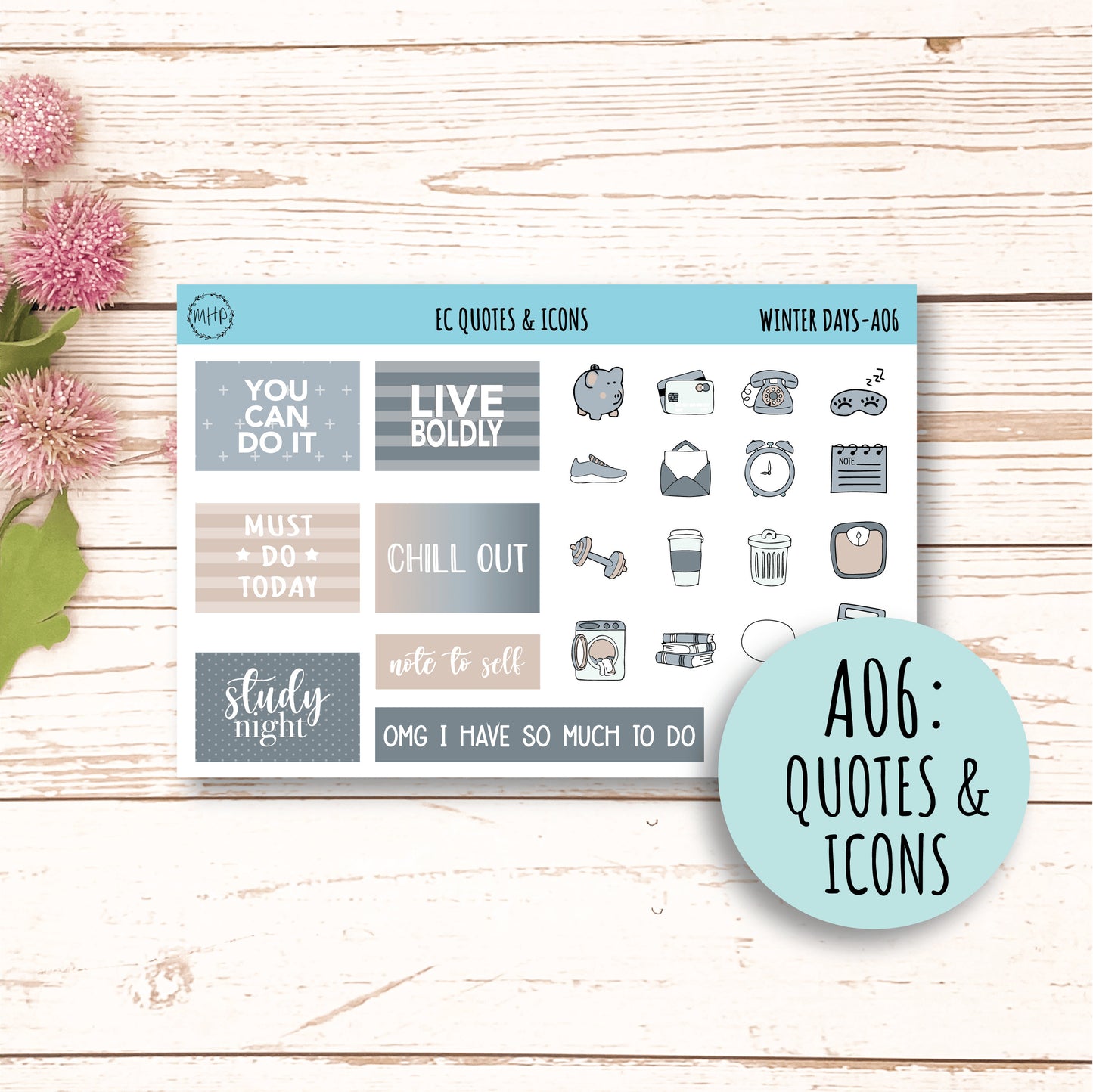 Add Ons Stickers for 7x9 Erin Condren Planners. JANUARY "Winter Days" || WD-AO