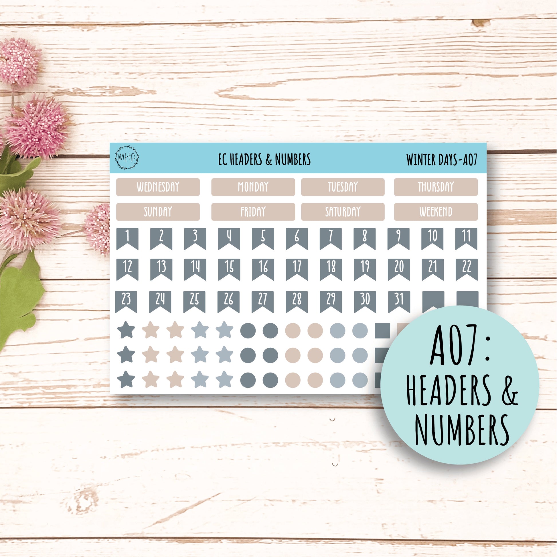 Add Ons Stickers for 7x9 Erin Condren Planners. JANUARY "Winter Days" || WD-AO