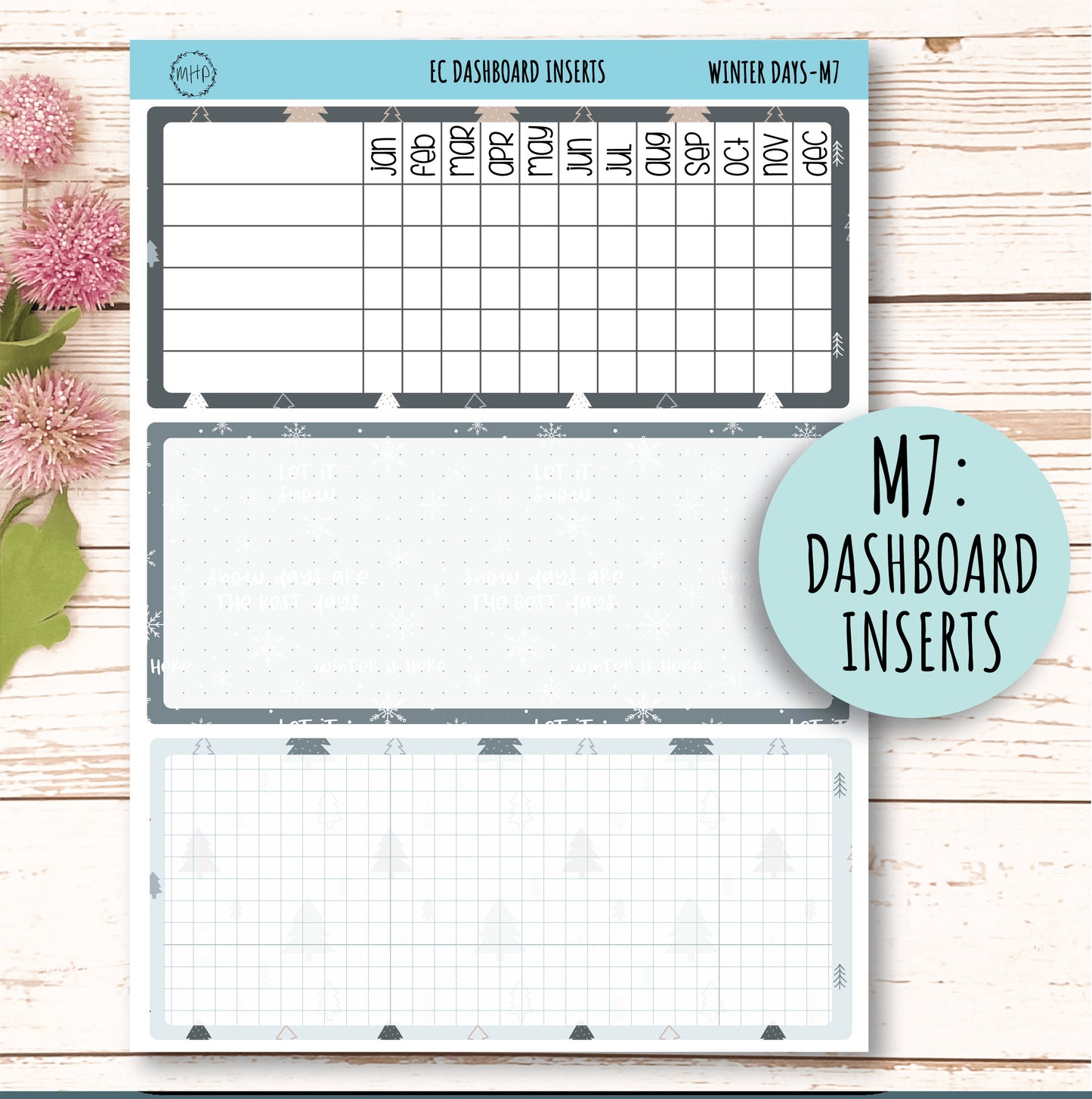 Erin Condren 7x9 Monthly Kit. JANUARY "Winter Days" || WD-M