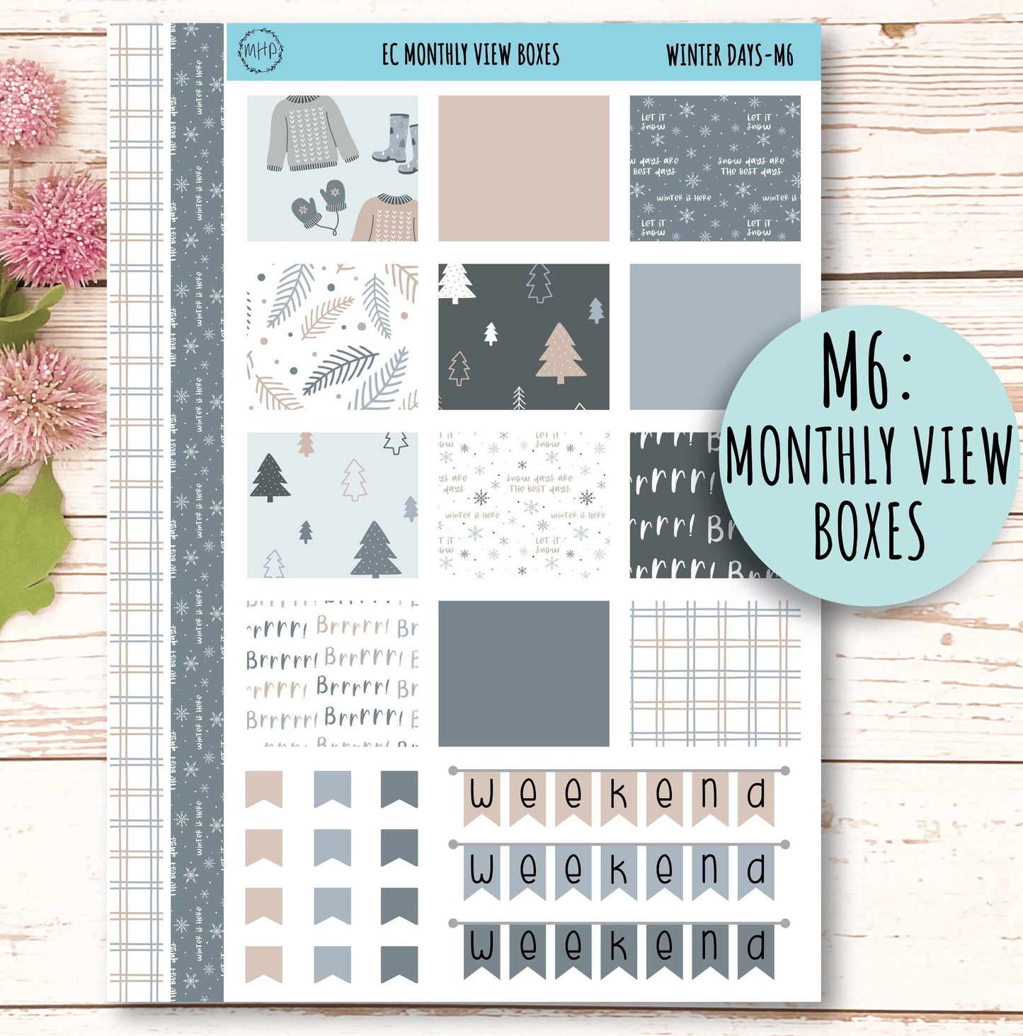 Erin Condren 7x9 Monthly Kit. JANUARY "Winter Days" || WD-M
