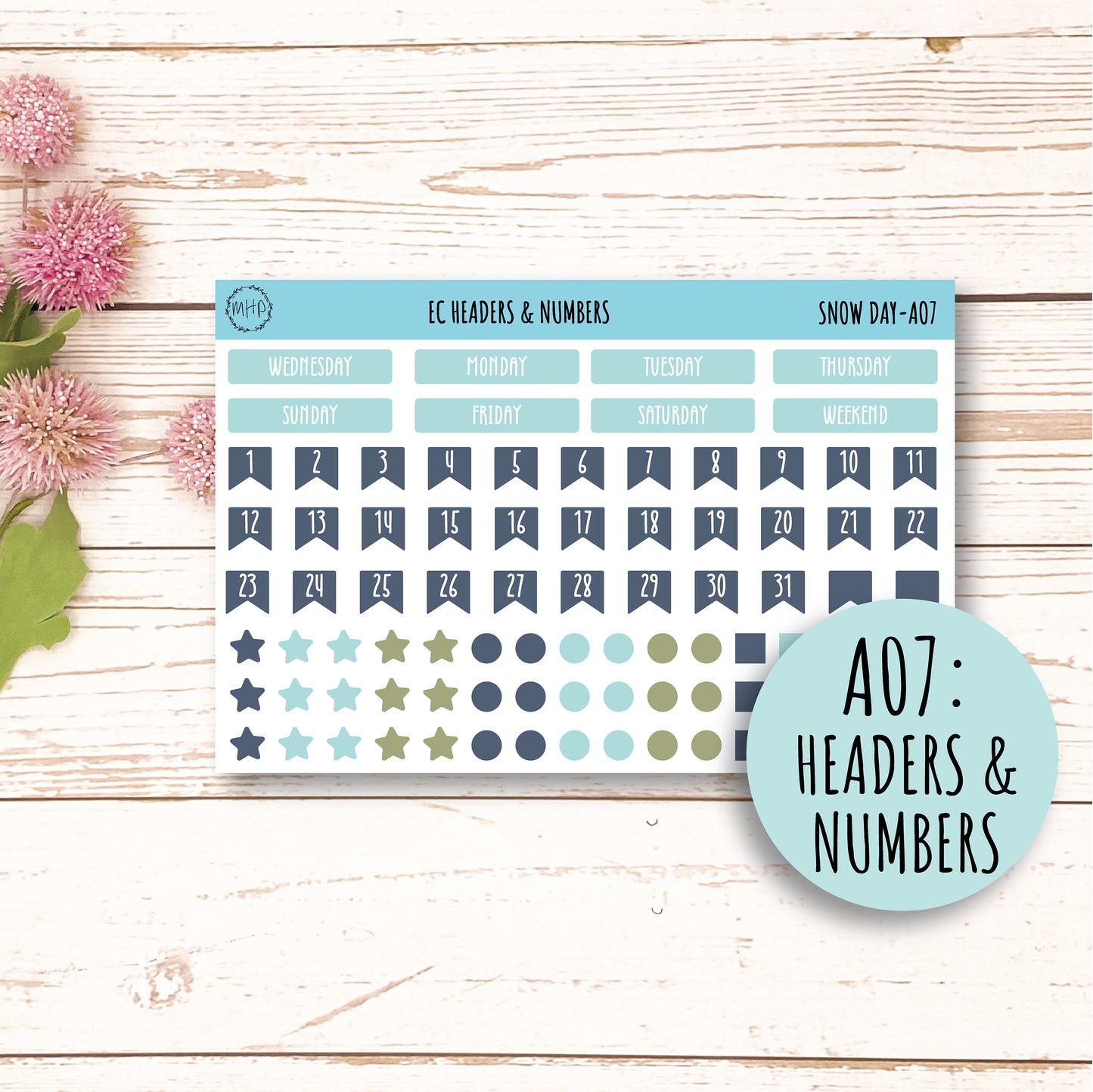 Add Ons Stickers for 7x9 Erin Condren Planners. JANUARY "Snow Day" || SD-AO