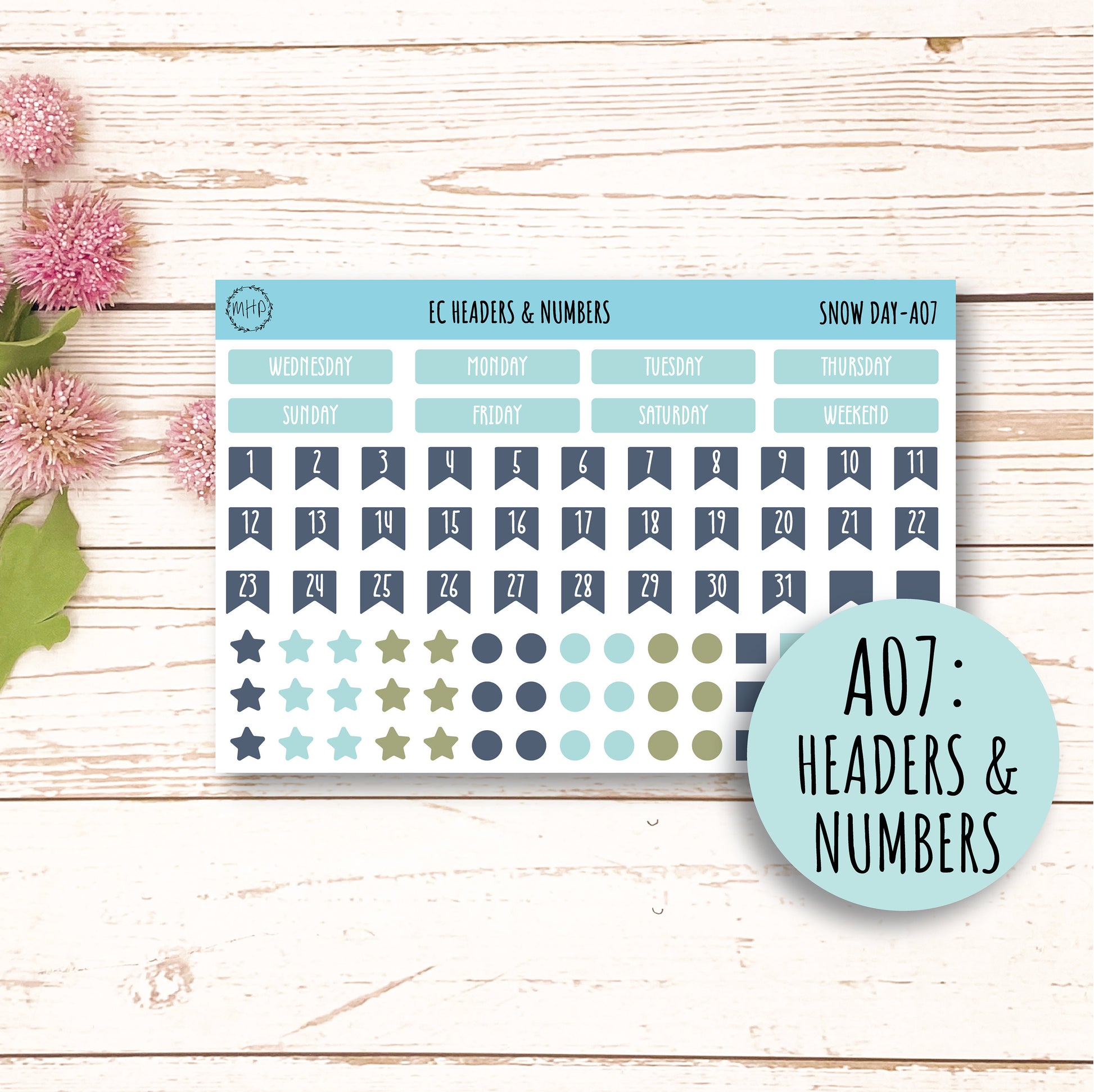 Add Ons Stickers for 7x9 Erin Condren Planners. JANUARY "Snow Day" || SD-AO