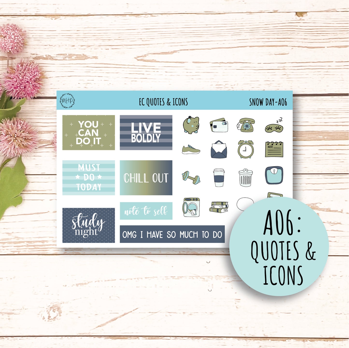 Add Ons Stickers for 7x9 Erin Condren Planners. JANUARY "Snow Day" || SD-AO