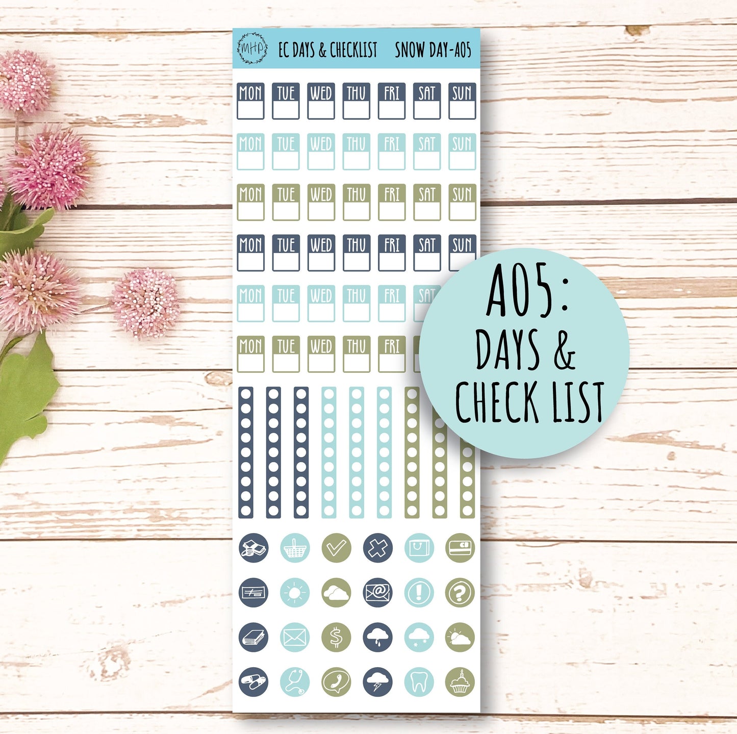 Add Ons Stickers for 7x9 Erin Condren Planners. JANUARY "Snow Day" || SD-AO