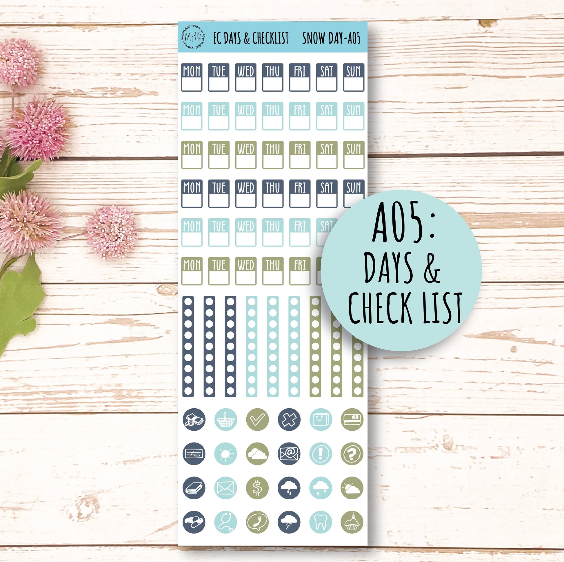 Add Ons Stickers for 7x9 Erin Condren Planners. JANUARY "Snow Day" || SD-AO