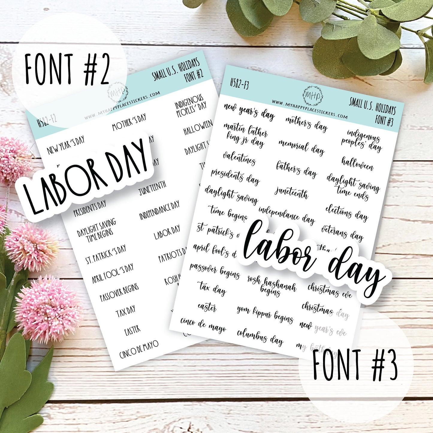Small U.S. Holidays, Planner Stickers for Bullet Journals. Sticker for Teacher Planners and Homeschool Planner || H582