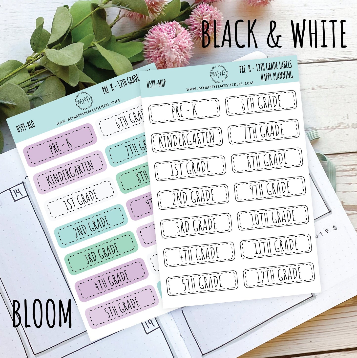 Pre-K to 12th Grade Labels || H599