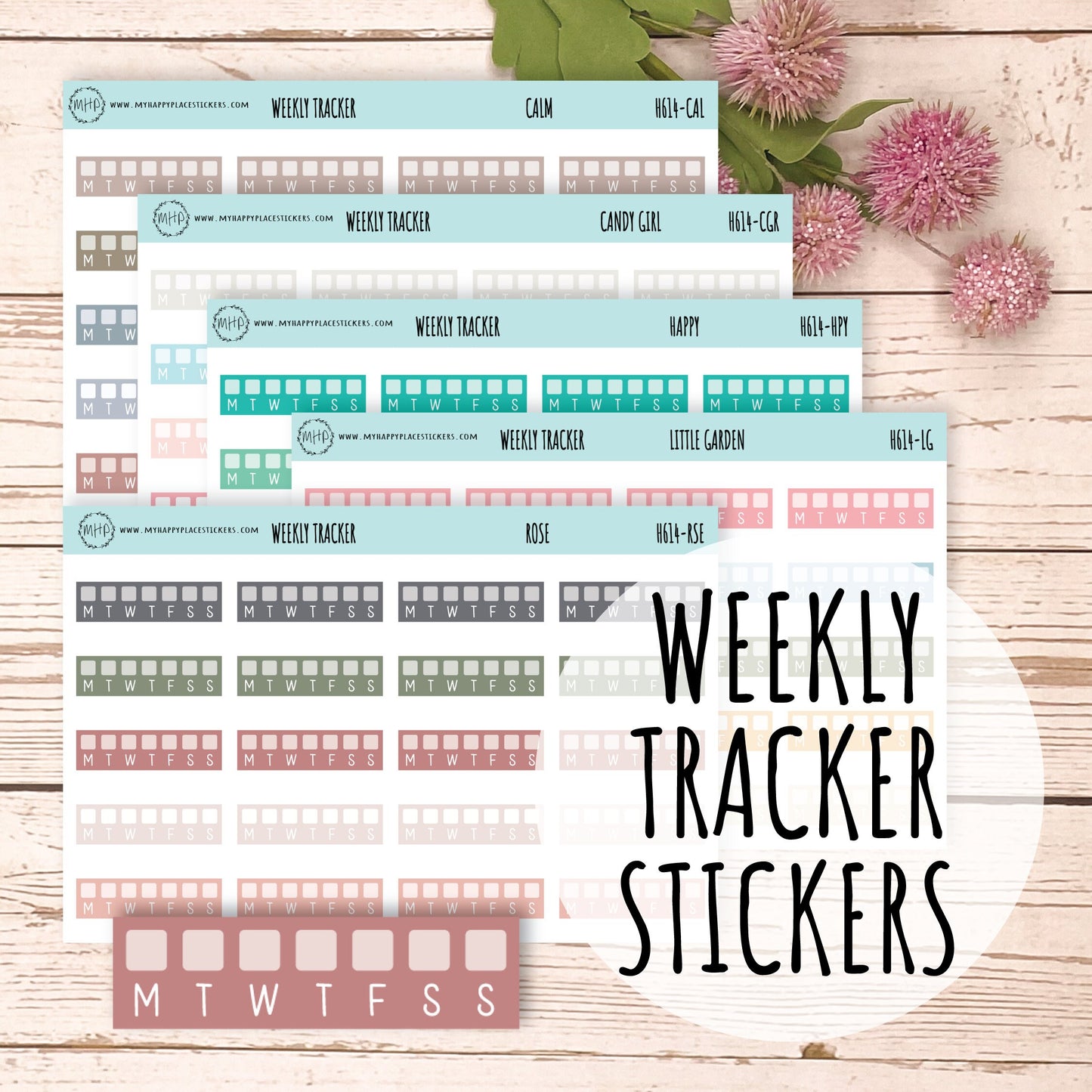 Weekly Tracker Stickers. Planner Stickers || H614