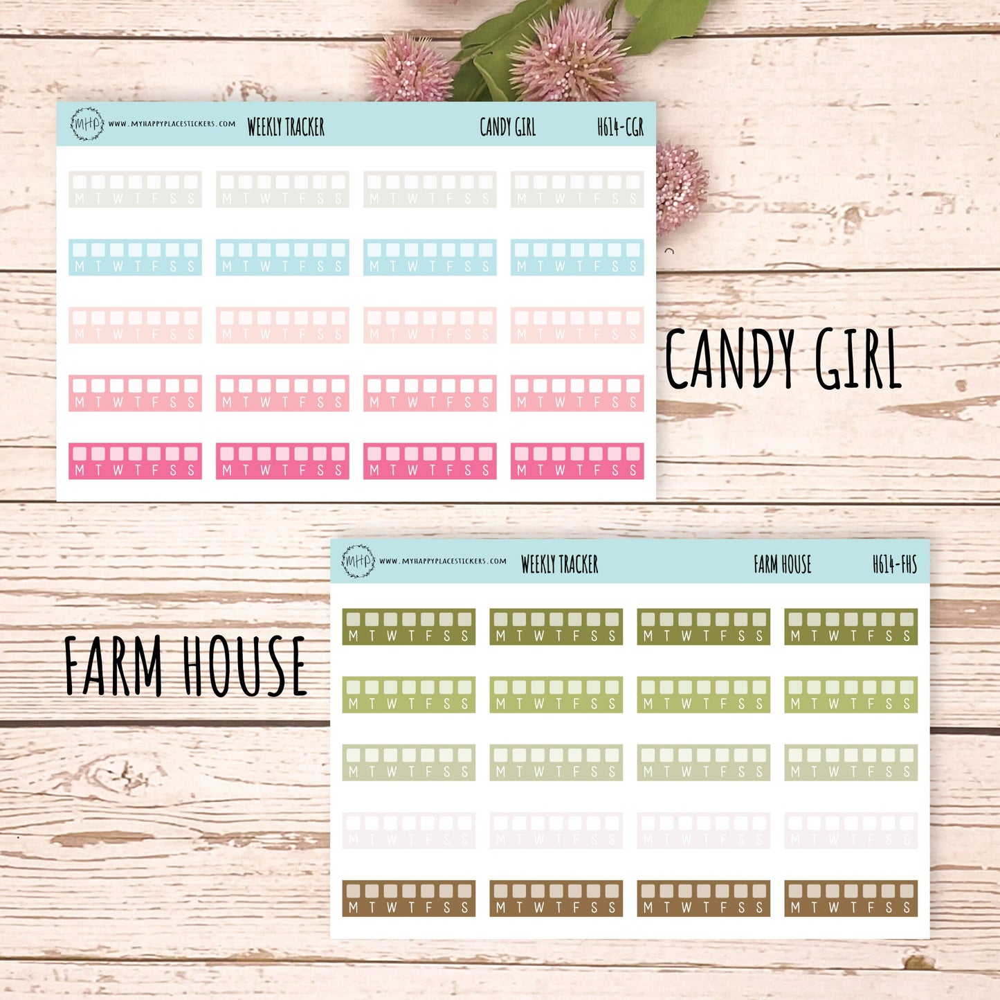 Weekly Tracker Stickers. Planner Stickers || H614