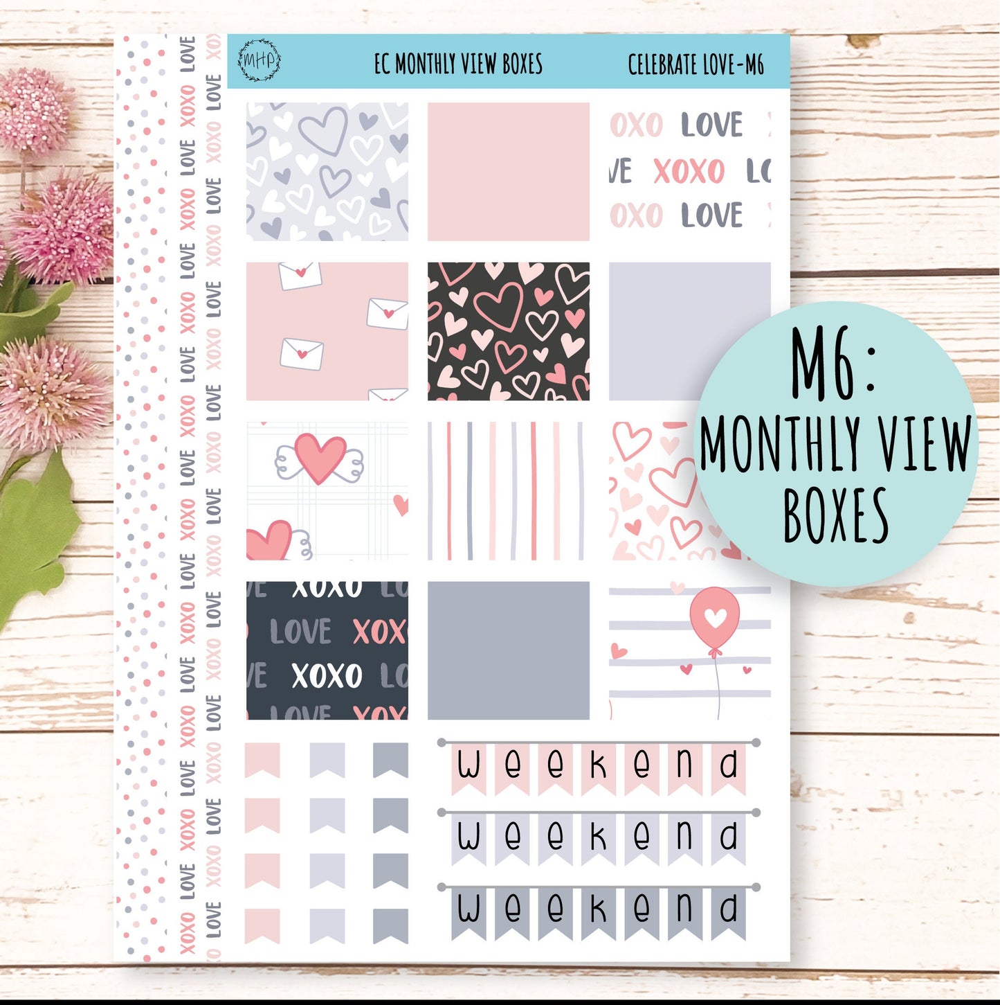 Erin Condren 7x9 Monthly Kit. FEBRUARY "Celebrate Love" || CL-M