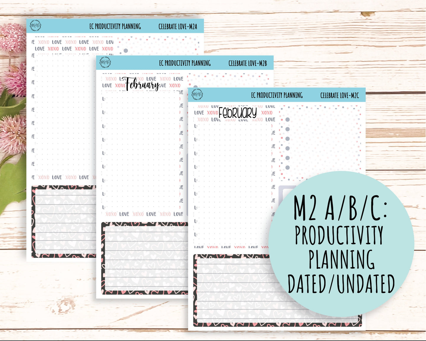 Erin Condren 7x9 Monthly Kit. FEBRUARY "Celebrate Love" || CL-M