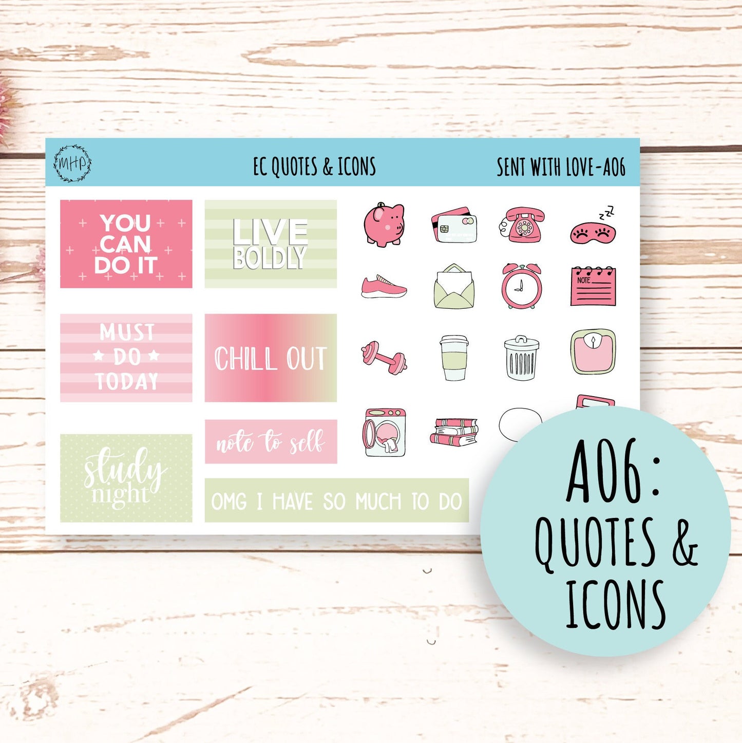 Add Ons Stickers for 7x9 Planners. FEBRUARY Valentine's Day Stickers "Send With Love" || SWL-AO