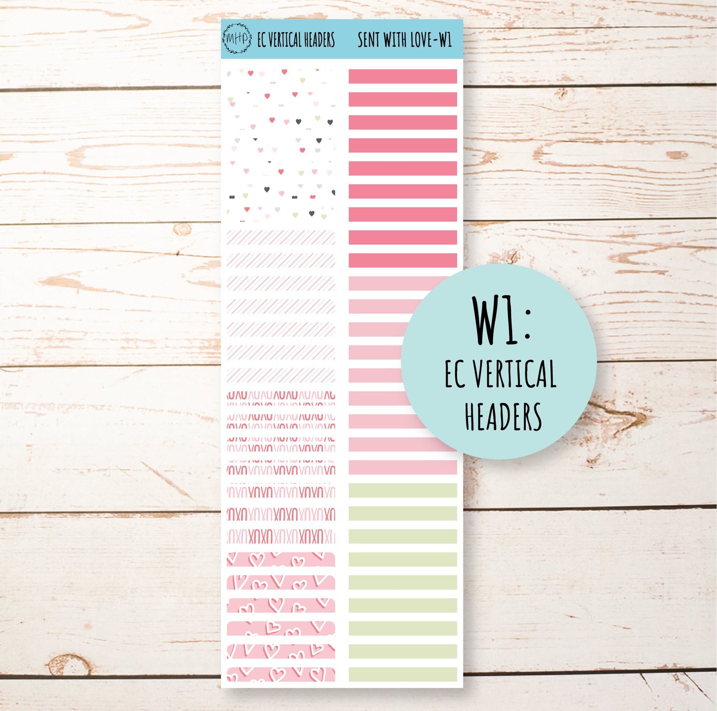 FEBRUARY Weekly Planning Kits for 7x9 Planners. Valentine's Day "Sent With Love" || SWL-W