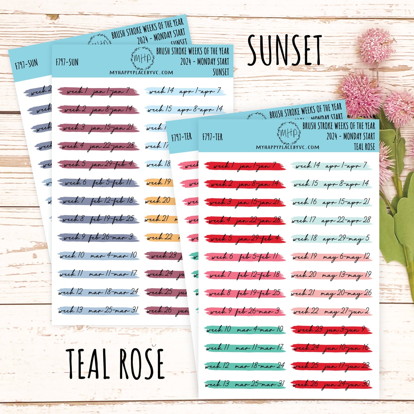 MONTHS Over Brush Stroke. Planner Stickers. || F797