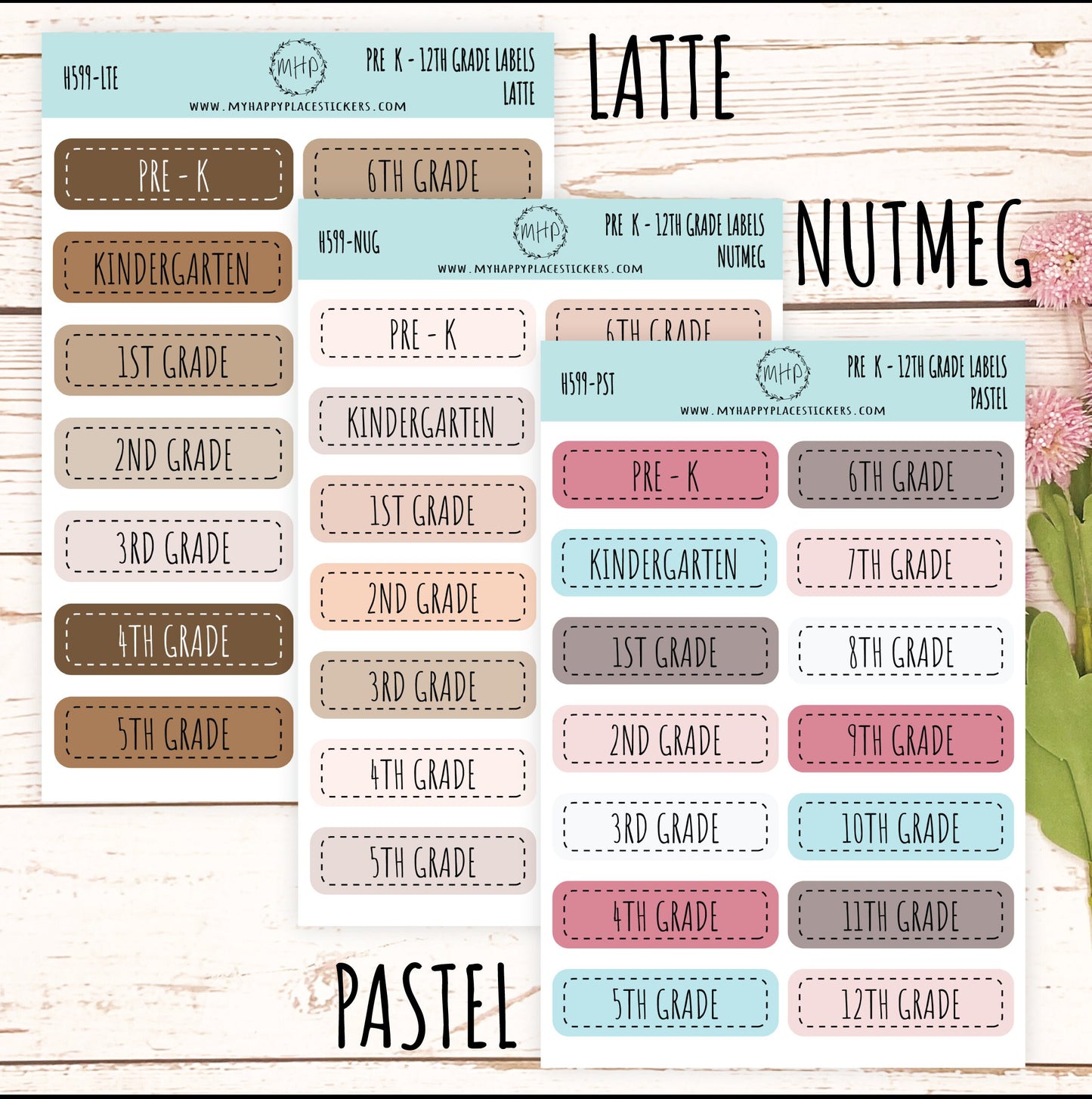 Pre-K to 12th Grade Labels || H599