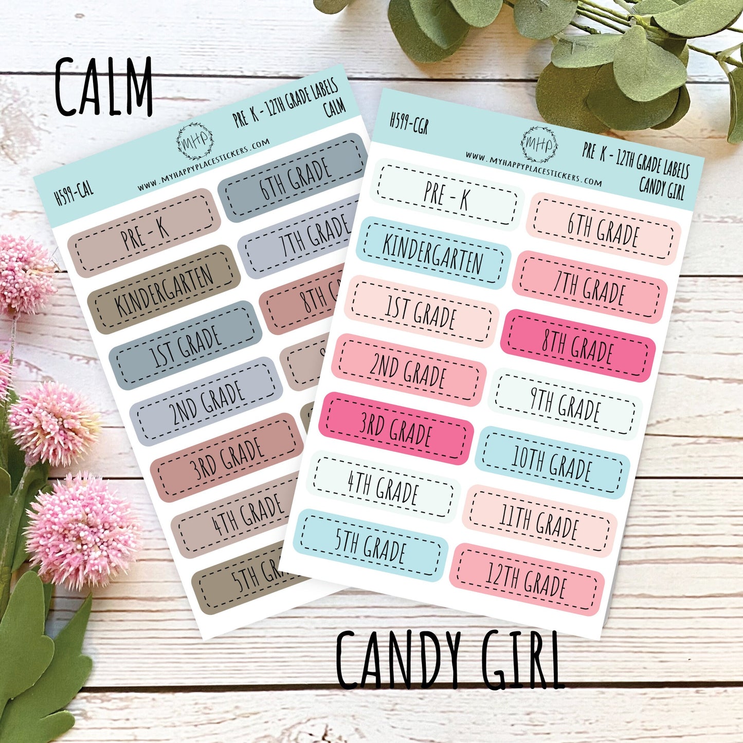 Pre-K to 12th Grade Labels || H599