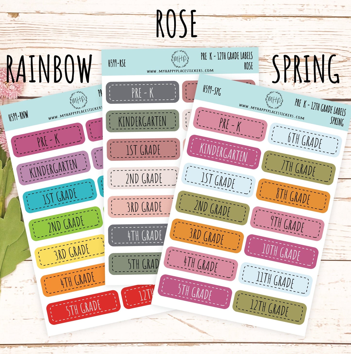 Pre-K to 12th Grade Labels || H599
