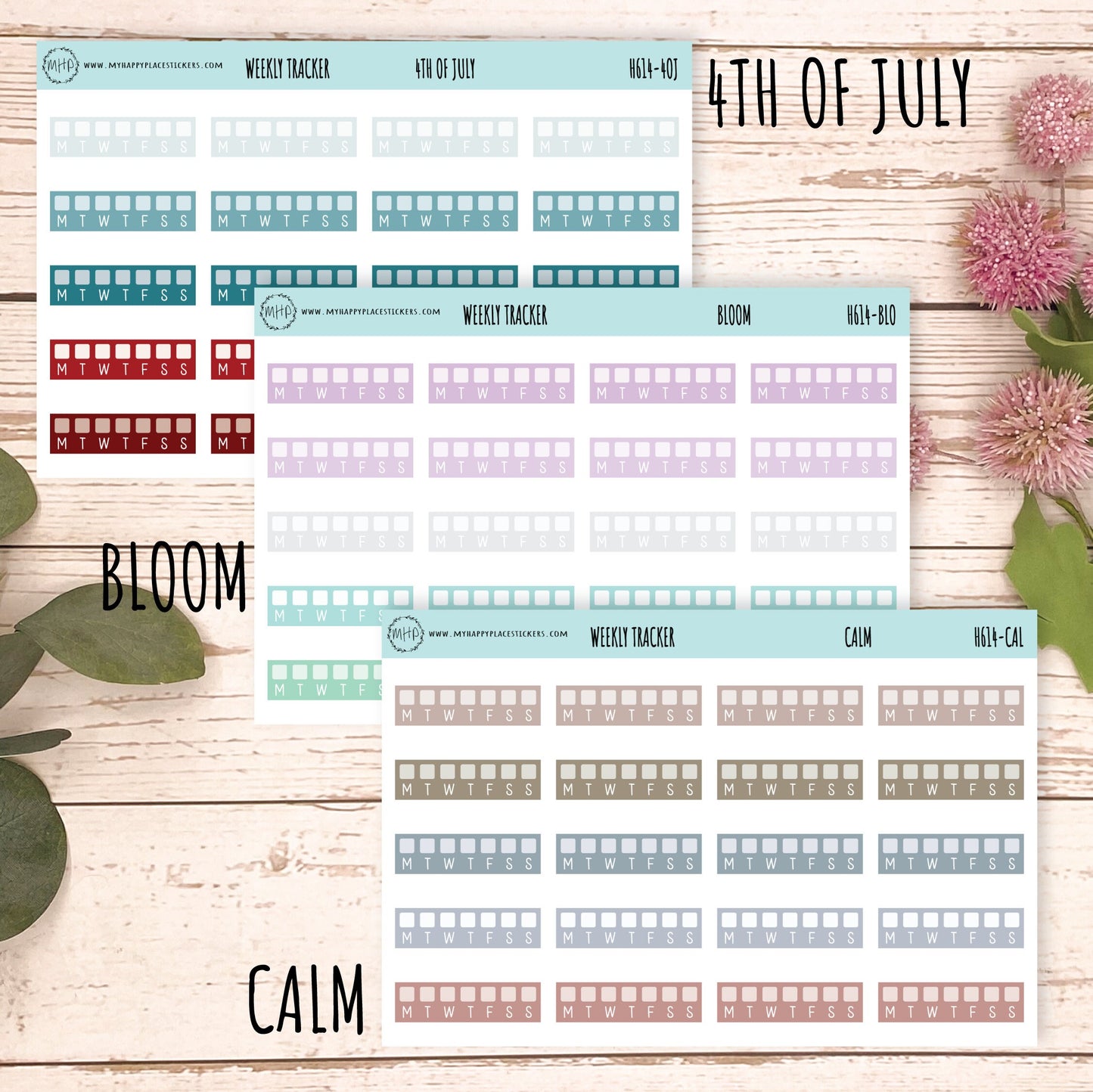 Weekly Tracker Stickers. Planner Stickers || H614