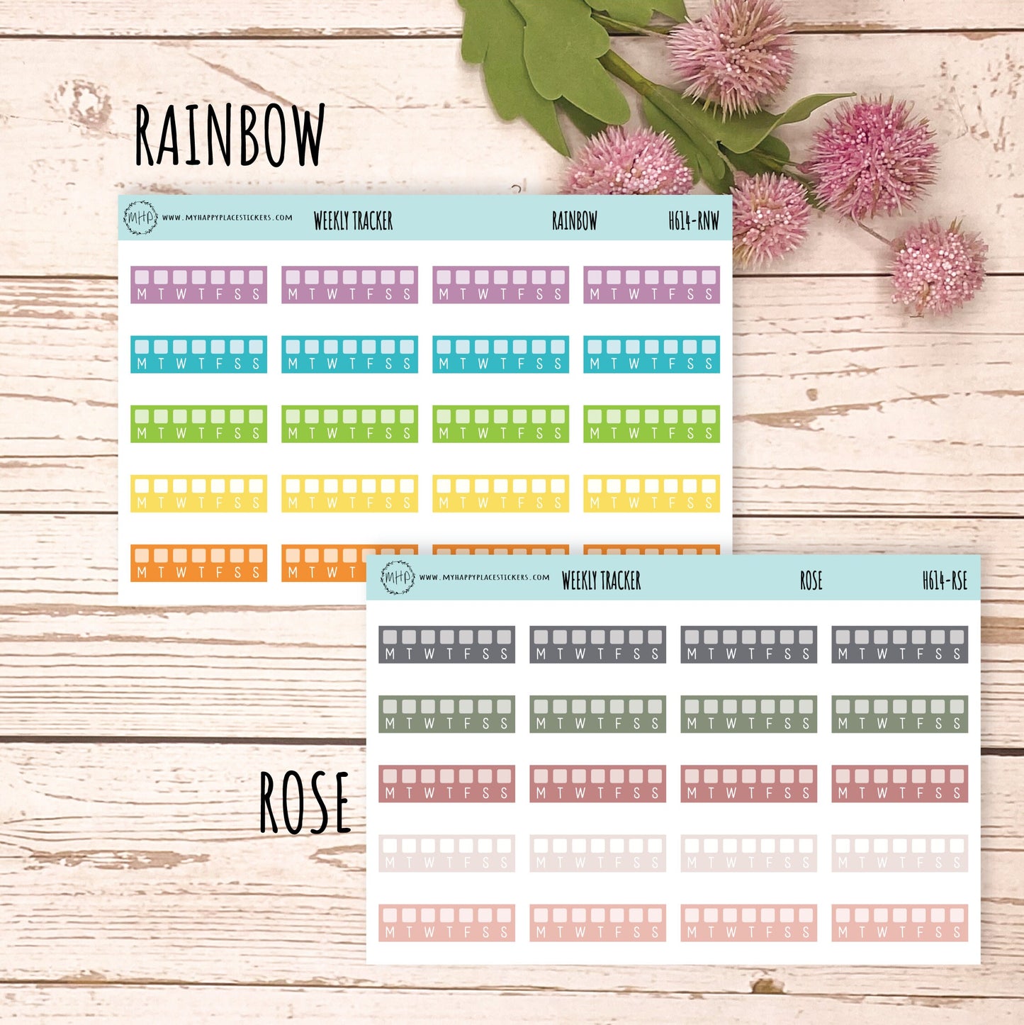 Weekly Tracker Stickers. Planner Stickers || H614