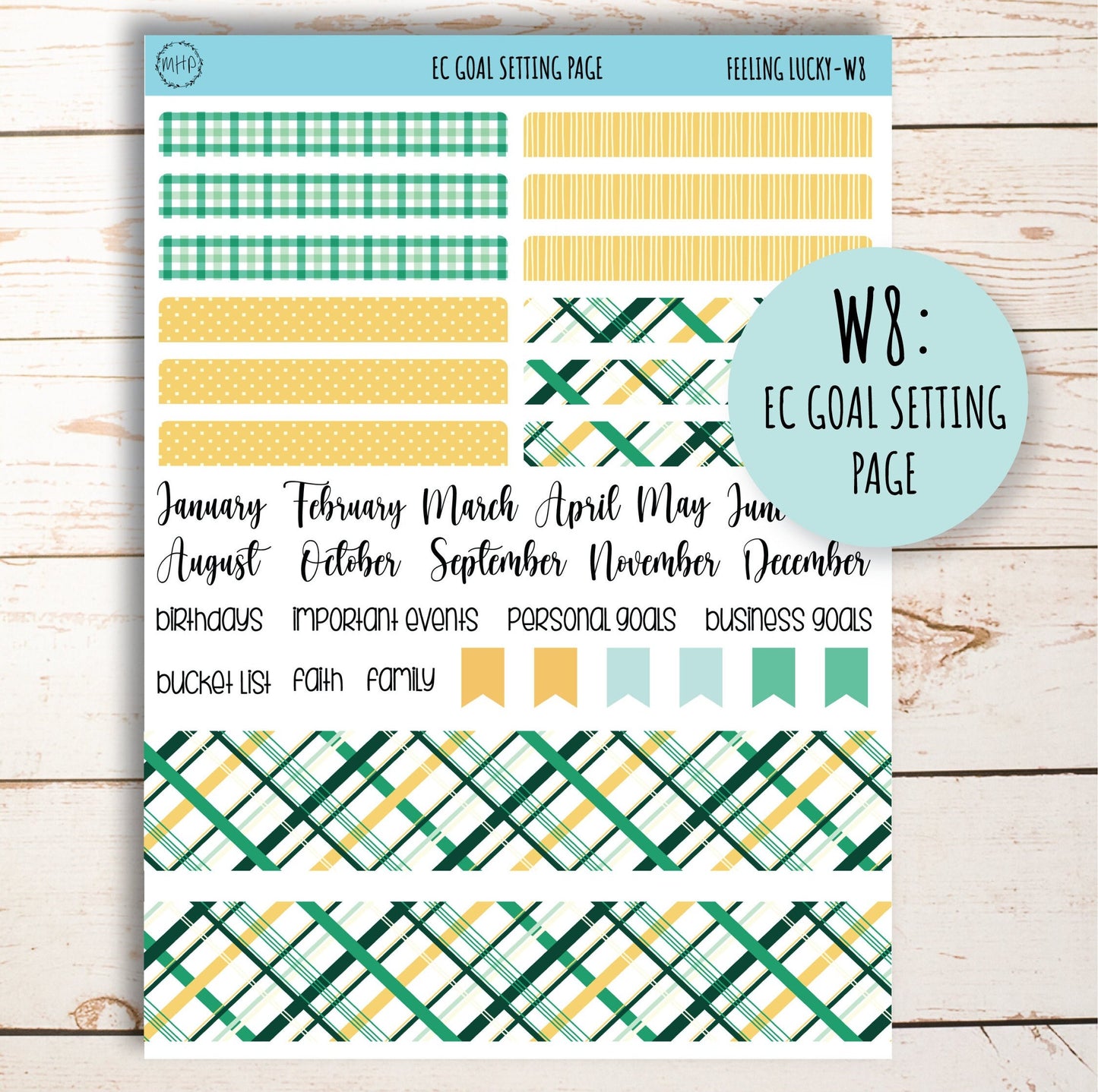 MARCH Weekly Planning Kits for 7x9 Planners. "Feeling Lucky" || FL-W