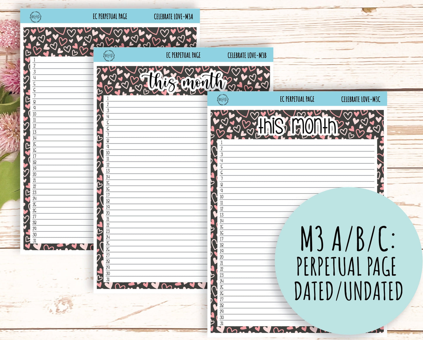 Erin Condren 7x9 Monthly Kit. FEBRUARY "Celebrate Love" || CL-M