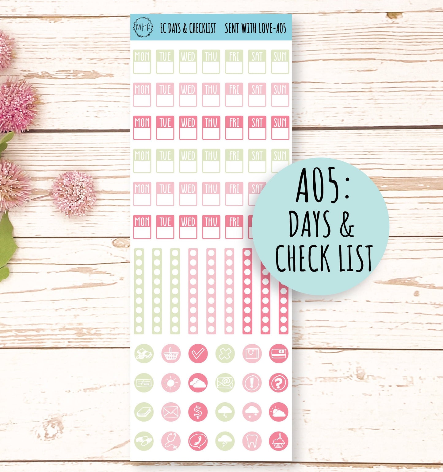 Add Ons Stickers for 7x9 Planners. FEBRUARY Valentine's Day Stickers "Send With Love" || SWL-AO