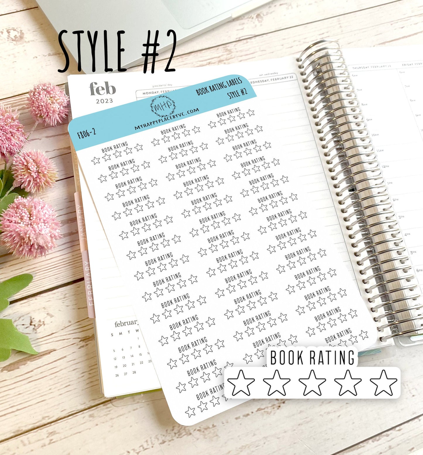 Book Rating Labels. Planner Stickers || F806