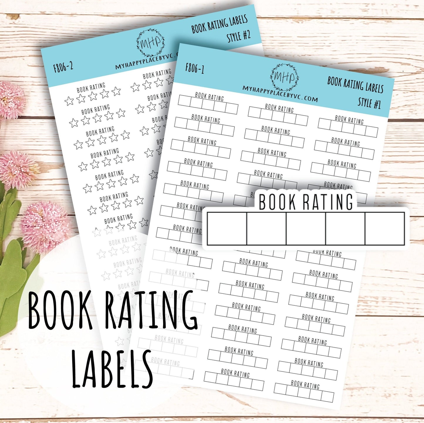 Book Rating Labels. Planner Stickers || F806