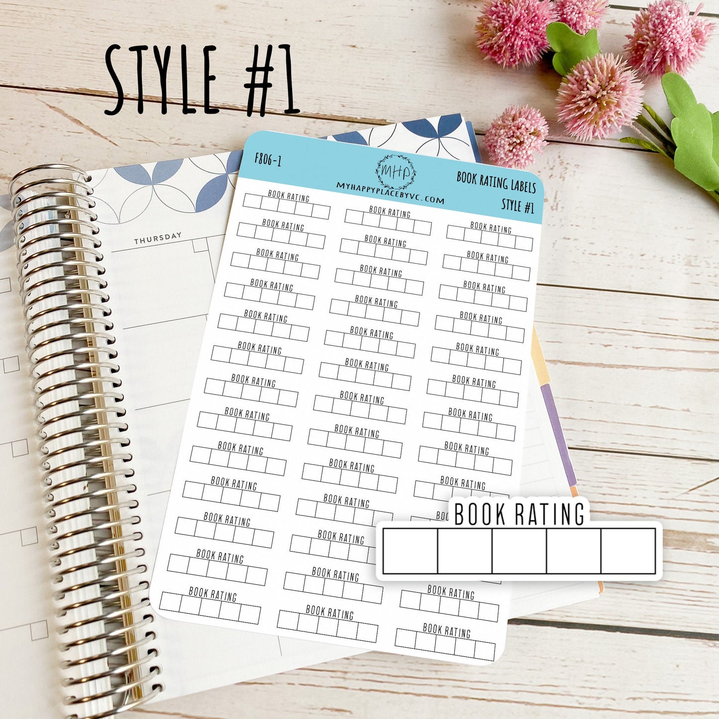 Book Rating Labels. Planner Stickers || F806