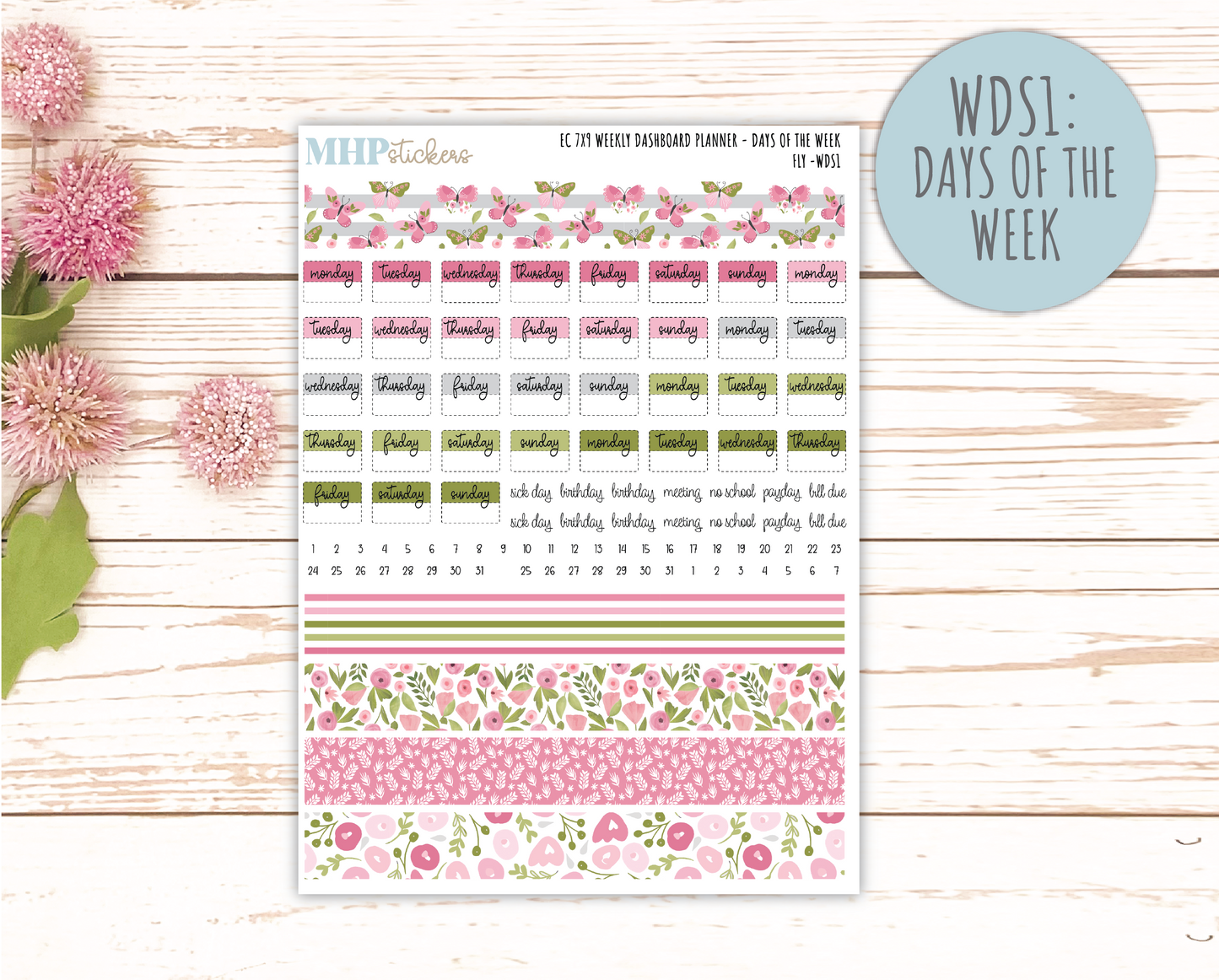 FEBRUARY  Weekly Dashboard Kit for 7x9 Erin Condren Planners. 2026 Collection "Fly"  || ECWDS (Copy)