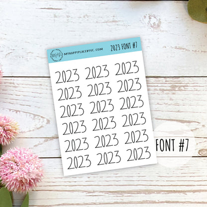 2023 Year Stickers for Planners, Bullet Journals, and College Planners || Q100-2023