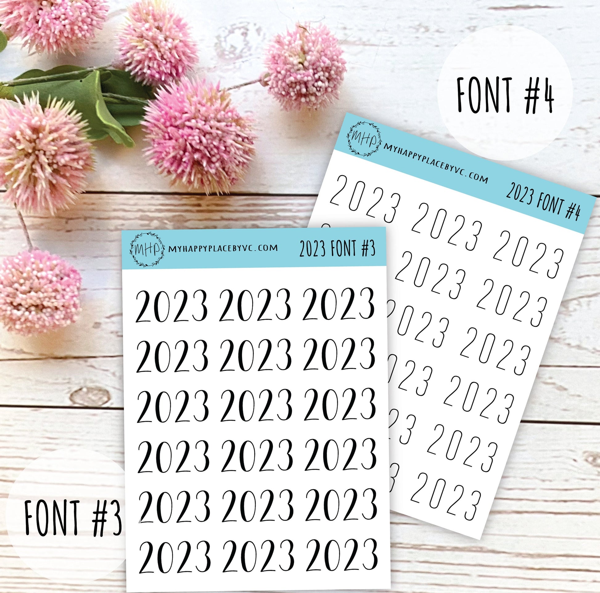 2023 Year Stickers for Planners, Bullet Journals, and College Planners || Q100-2023