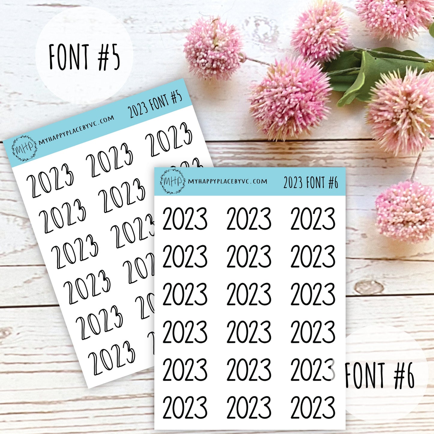 2023 Year Stickers for Planners, Bullet Journals, and College Planners || Q100-2023